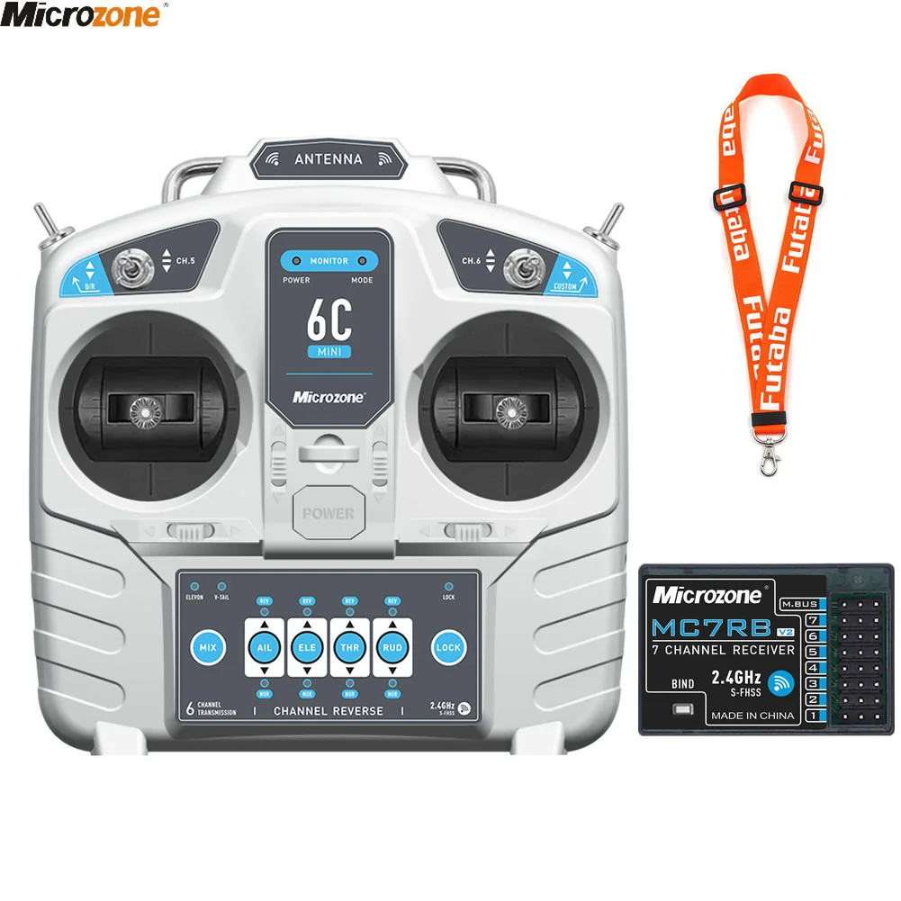 Rc Helicopter Electric - MicroZone-controlador transmisor MC6C Mini V2, 2,4G,