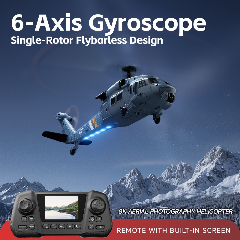 Helicóptero RC 8K Flybarless c - Rc Helicopter Gyro reseña y precio